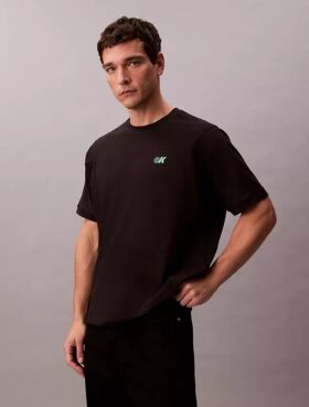 Camiseta holgada con gráfico del logotipo en piqué refrescante