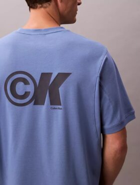 Camiseta holgada con gráfico del logotipo en piqué refrescante