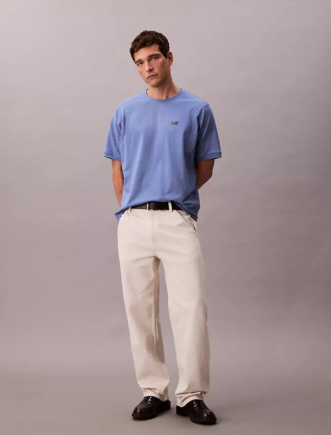 Camiseta holgada con gráfico del logotipo en piqué refrescante Camiseta holgada con gráfico del logotipo en piqué refrescante