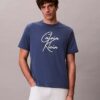Camiseta holgada con logotipo en letra cursiva Camiseta holgada con logotipo en letra cursiva