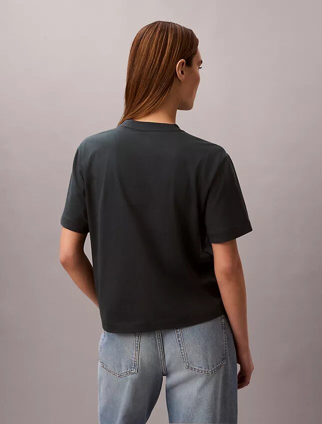 Camiseta holgada con logotipo en letra cursiva Camiseta holgada con logotipo en letra cursiva