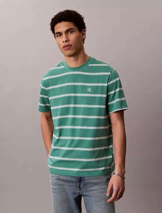 Camiseta holgada con rayas y Monogram Camiseta holgada con rayas y Monogram