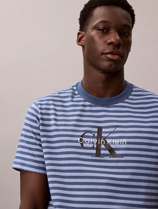 Camiseta holgada con rayas y Monogram Camiseta holgada con rayas y Monogram