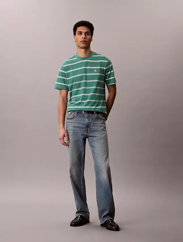 Camiseta holgada con rayas y Monogram Camiseta holgada con rayas y Monogram