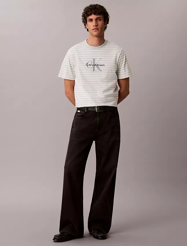 Camiseta holgada con rayas y Monogram Camiseta holgada con rayas y Monogram