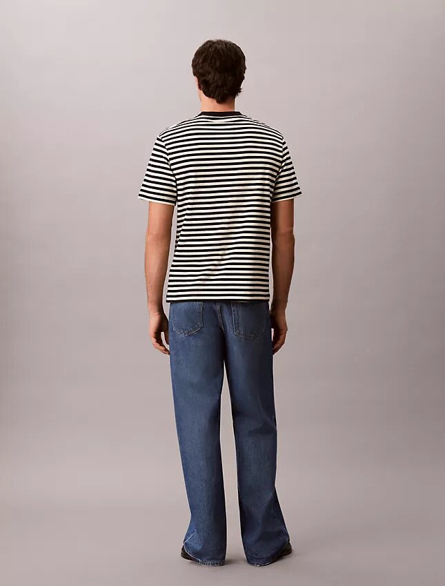 Camiseta holgada con rayas y Monogram Camiseta holgada con rayas y Monogram
