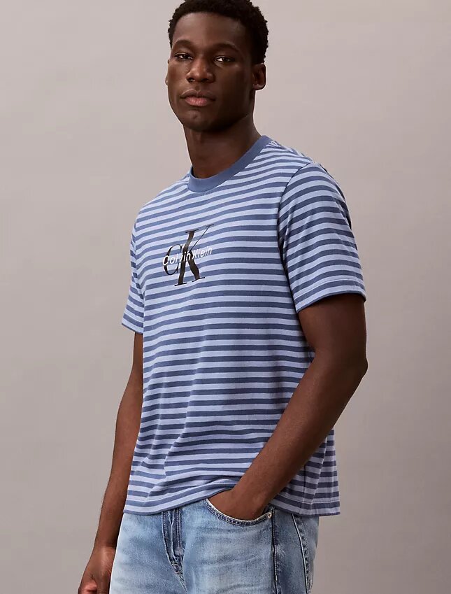 Camiseta holgada con rayas y Monogram Camiseta holgada con rayas y Monogram