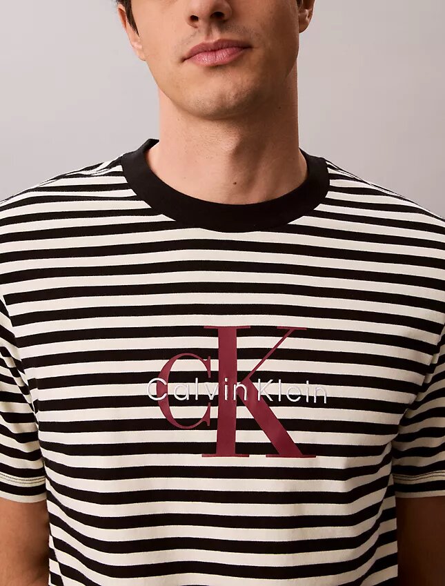 Camiseta holgada con rayas y Monogram Camiseta holgada con rayas y Monogram