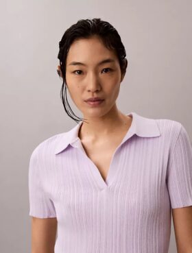 Camiseta polo de algodón acanalado suave