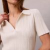 Camiseta polo de algodón acanalado suave