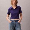 Camiseta polo de algodón con ribete contorneado