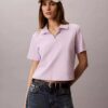 Camiseta polo de algodón con ribete contorneado