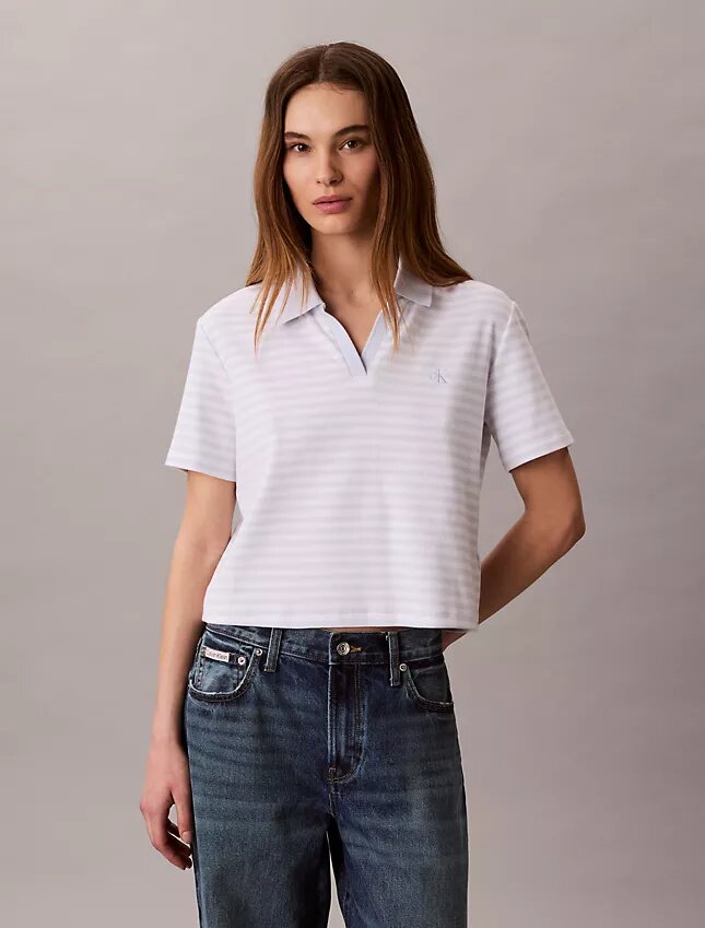 Camiseta polo de algodón con ribete contorneado Camiseta polo de algodón con ribete contorneado