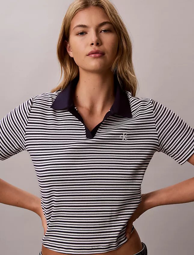 Camiseta polo de algodón con ribete contorneado Camiseta polo de algodón con ribete contorneado