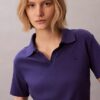 Camiseta polo de algodón con ribete contorneado