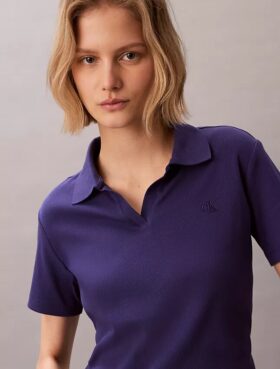 Camiseta polo de algodón con ribete contorneado
