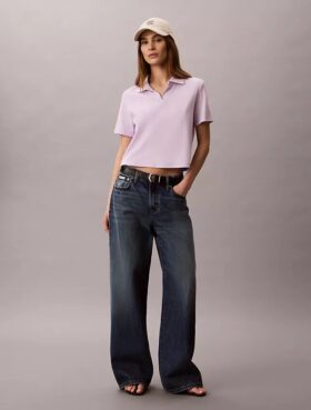 Camiseta polo de algodón con ribete contorneado