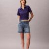 Camiseta polo de algodón con ribete contorneado