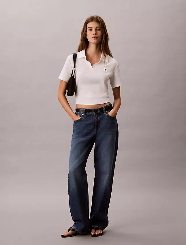 Camiseta polo de algodón con ribete contorneado Camiseta polo de algodón con ribete contorneado