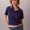 Camiseta polo de algodón con ribete contorneado