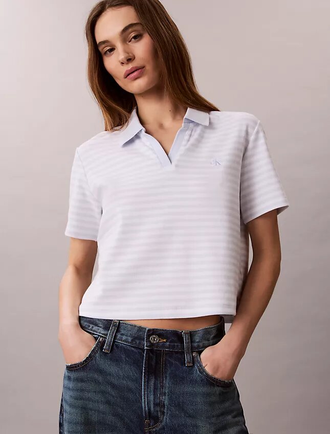 Camiseta polo de algodón con ribete contorneado Camiseta polo de algodón con ribete contorneado