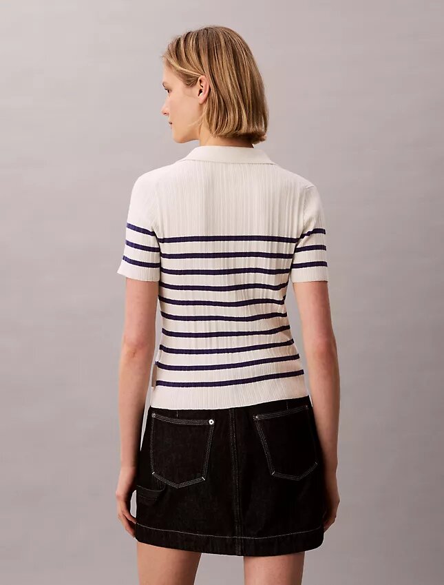 Camiseta polo de algodón liso acanalado Camiseta polo de algodón liso acanalado