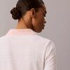Camiseta polo de canalé a rayas con monólogo