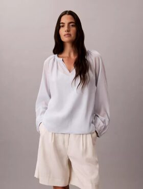 Camiseta sin botones de mezcla de algodón ligero
