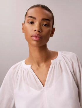 Camiseta sin botones de mezcla de algodón ligero