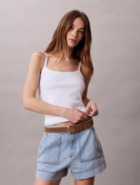 Camiseta sin mangas acanalada con Monogram