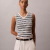Camiseta sin mangas con cuello en V de canalé