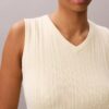 Camiseta sin mangas con cuello en V de canalé