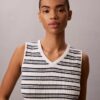 Camiseta sin mangas con cuello en V de canalé