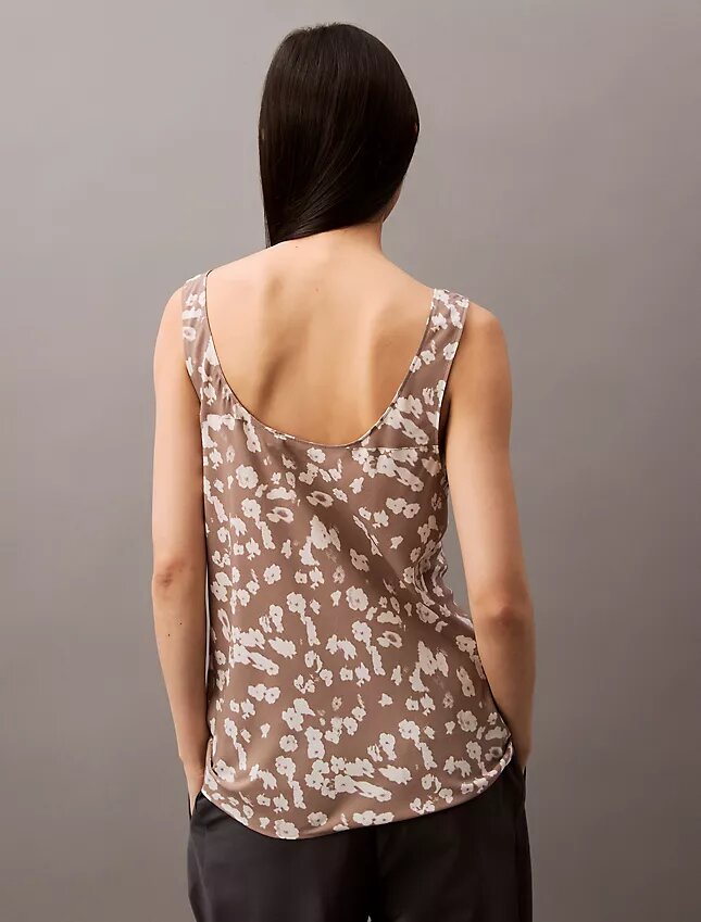Camiseta sin mangas con estampado fluido Camiseta sin mangas con estampado fluido