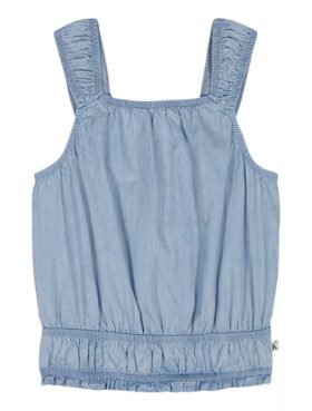 Camiseta sin mangas con fruncidos para niñas
