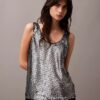 Camiseta sin mangas con lentejuelas Camiseta sin mangas con lentejuelas