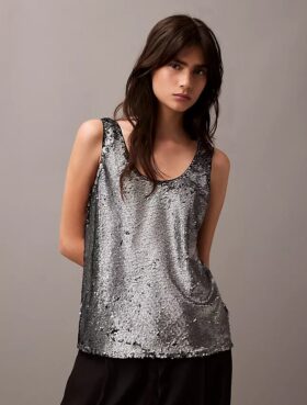 Camiseta sin mangas con lentejuelas