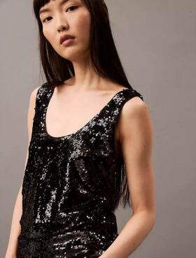 Camiseta sin mangas con lentejuelas