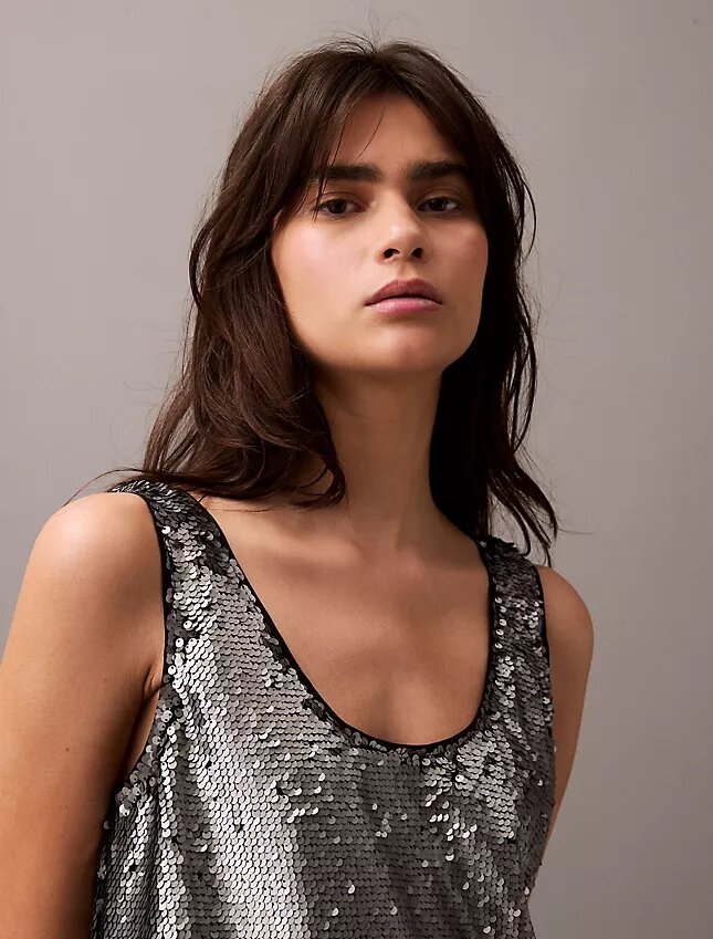 Camiseta sin mangas con lentejuelas Camiseta sin mangas con lentejuelas