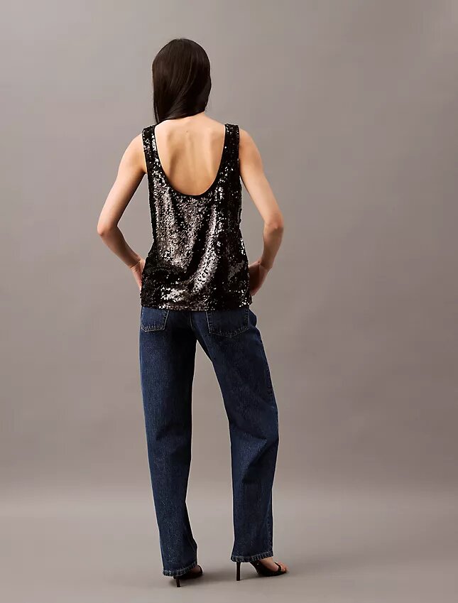 Camiseta sin mangas con lentejuelas Camiseta sin mangas con lentejuelas