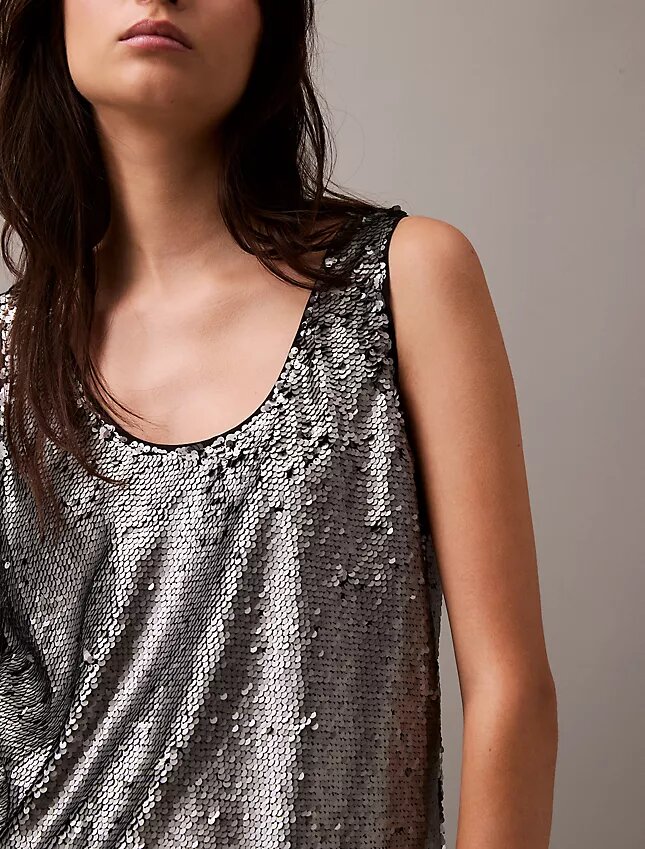 Camiseta sin mangas con lentejuelas Camiseta sin mangas con lentejuelas