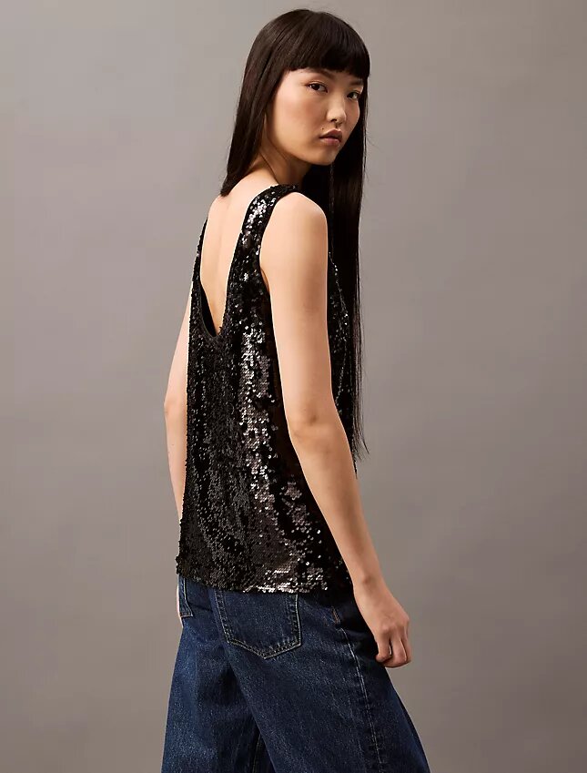 Camiseta sin mangas con lentejuelas Camiseta sin mangas con lentejuelas