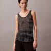 Camiseta sin mangas con textura jacquard Camiseta sin mangas con textura jacquard