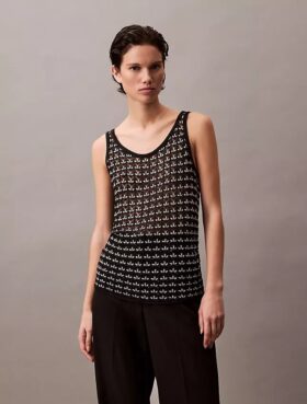 Camiseta sin mangas con textura jacquard