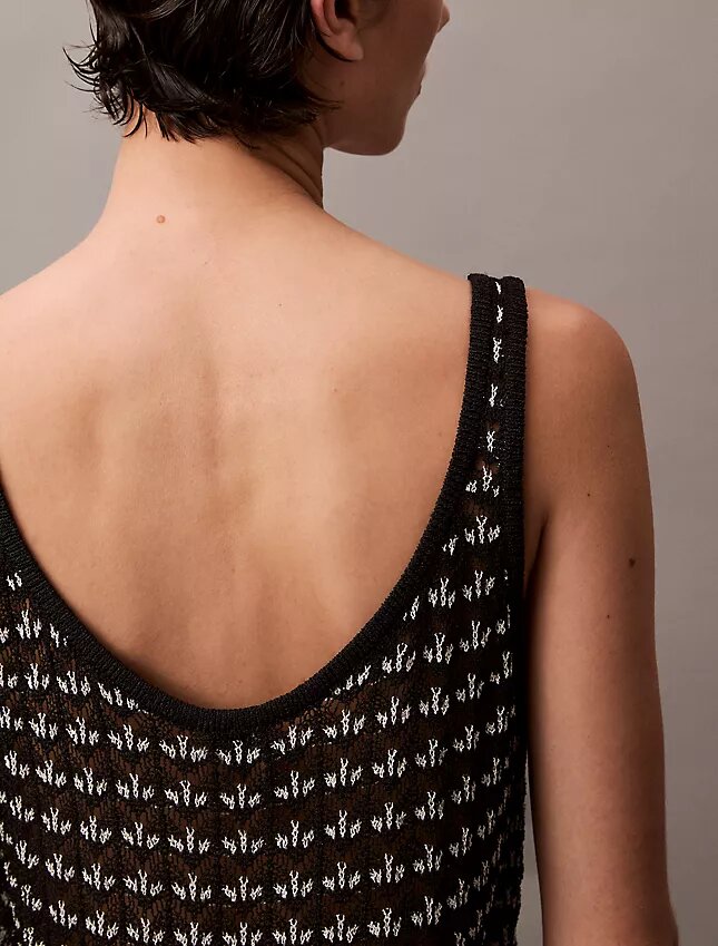 Camiseta sin mangas con textura jacquard Camiseta sin mangas con textura jacquard