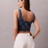 Camiseta sin mangas corta con Monogram integral en Denim Camiseta sin mangas corta con Monogram integral en Denim