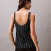 Camiseta sin mangas de algodón con ganchillo y abalorios Camiseta sin mangas de algodón con ganchillo y abalorios