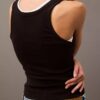 Camiseta sin mangas de algodón con ribete contorneado