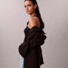 Camiseta sin mangas de algodón con ribete contorneado