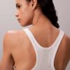Camiseta sin mangas de algodón con ribete contorneado